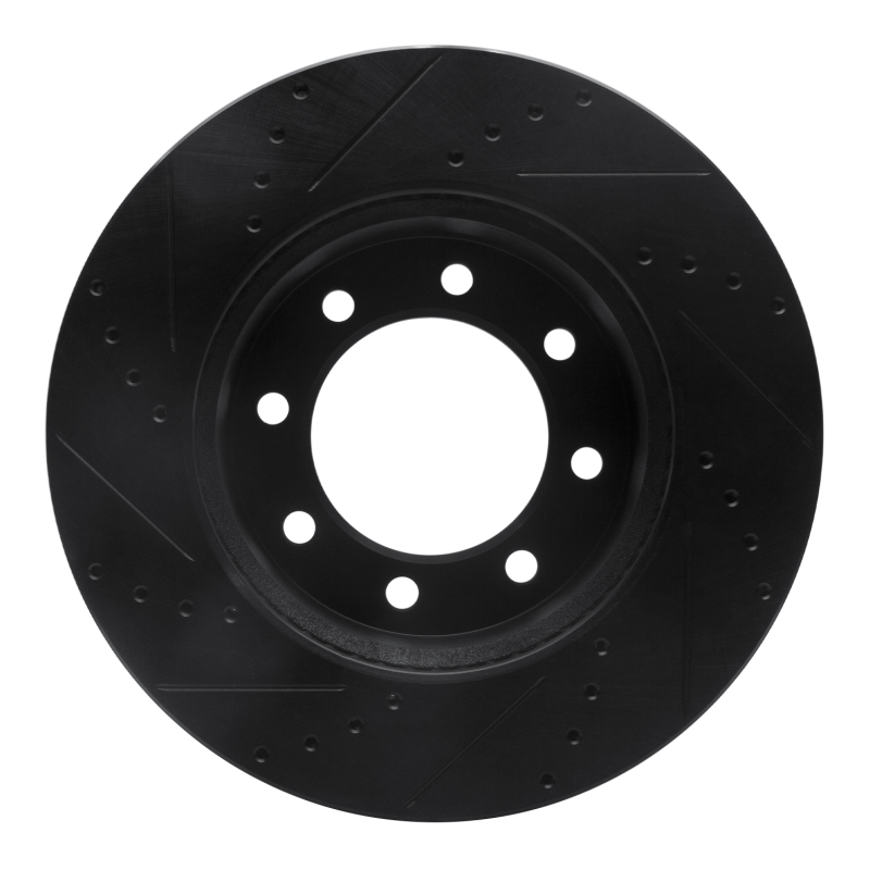 Dodge Ram 2500 Brake Rotor (1) - Front Right - R1 Concepts - Drilled & Slotted - Black - `09-`25